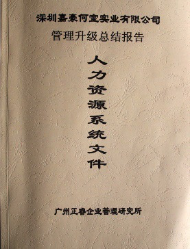 深圳市嘉豪何室實業有限公司管理升級總結報告